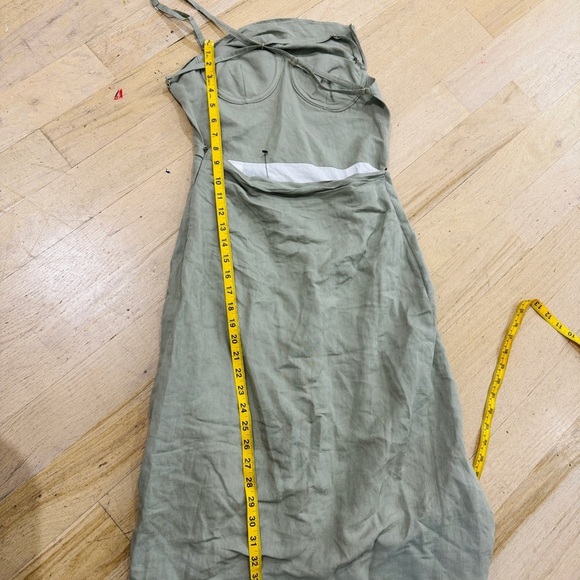 Jacquemus Linen La Robe Laurier Midi Dress Sage Green - Picture 13 of 15